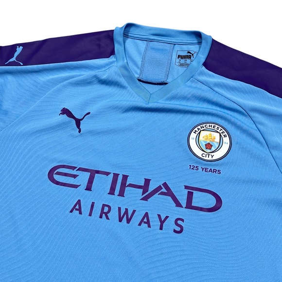 Puma Manchester City 2019-2020 Blue Home Soccer Jersey Mens 2XL - Picture 3 of 11